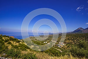 Seaside view from the famous Kardamyli town. It is a coastal town 35 kilometers southeast of Kalamata. Messenia - Greece