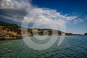 Seaside view from the famous Kardamyli town. It is a coastal town 35 kilometers southeast of Kalamata. Messenia - Greece