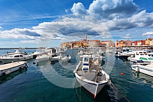 seaside view of old town of Rovinj, Croatia