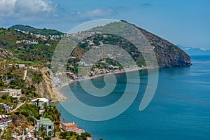 Seaside view of Spiaggia dei Maronti at Ischia island, Italy