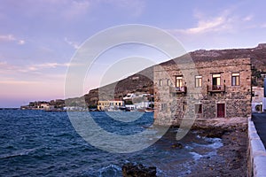 The seaside village of Agia Marina, Leros island, Greece, in the evening