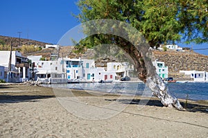 Seaside village in a picturesque gulf in Kythnos island, Cyclades, Greece