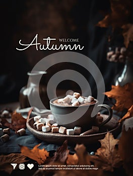 Season banner. Autumn. Genereted Ai