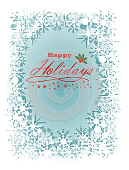 Season Greeting Happy Holidays with light blue background