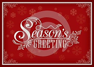 Season greeting word vintage frame design