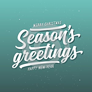 Season greetings typography composition. Vector vintage illustration.