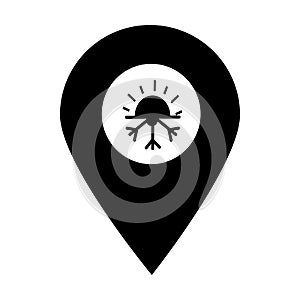 Season location map pin pointer icon. Element of map point for mobile concept and web apps. Icon for website design and app develo