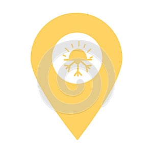 Season location map pin pointer icon. Element of map point for mobile concept and web apps. Icon for website design and app develo