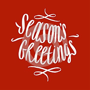 Season`s greetings calligraphy card.