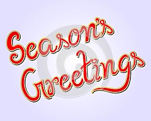 Season`s Greetings Hand Lettered Vector Text photo