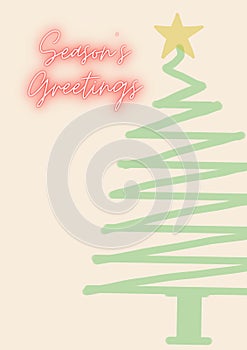 Season`s greetings illustration, a Christmas tree