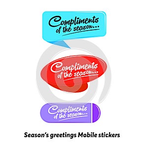Season`s greetings Mobile stickers or compliments photo
