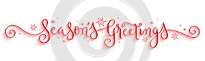 SEASON`S GREETINGS red brush calligraphy banner