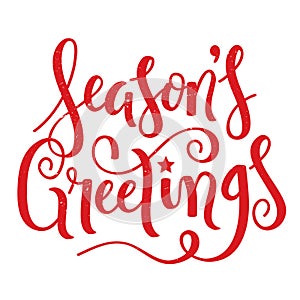 SEASON`S GREETINGS red brush calligraphy banner