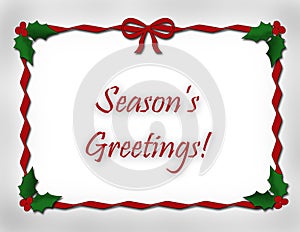 Season's Greetings and Ribbon