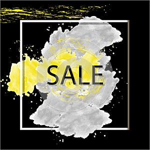 Season sale off sign over grunge brush art paint abstract texture background design acrylic stroke poster vector illustration.