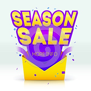 Season sale poster illustration. Sale Flyer design. Sale banner discount Background