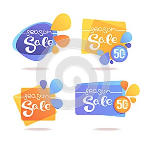 Season Sale stickers collection, isolated on white background