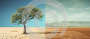 Season tree dry summer ecology nature field concept green sky landscape