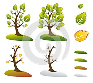 Season tree symbols vector illustration