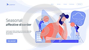 Seasonal affective disorder concept landing page.