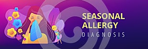 Seasonal allergy concept banner header.