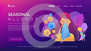 Seasonal allergy concept landing page.