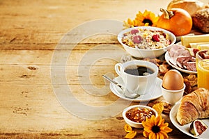 Seasonal autumn Intercontinental breakfast border photo