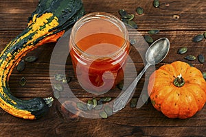 Seasonal autumn pumpkin, squash jam