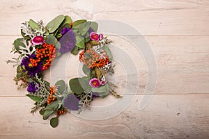 Seasonal autumn wreath