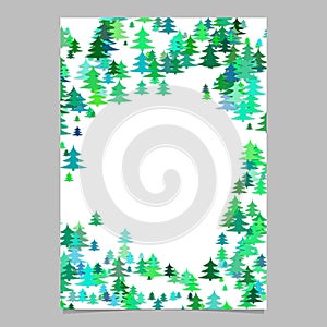 Seasonal Christmas design page template - blank winter holiday vector brochure graphic from stylized pine trees