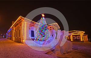 Seasonal city at night