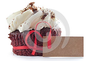 Seasonal cupcake with greeting card