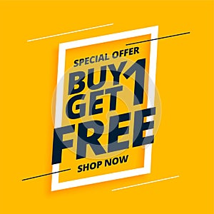 seasonal deal buy one get one free yellow background design