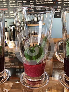 Seasonal drink made of berries, fruits and mint