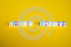 Seasonal Easter message `Happy easter`.