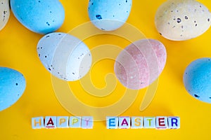 Seasonal Easter message `Happy easter`.