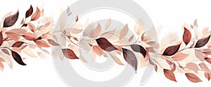 seasonal fall decoration plant design autumn orange watercolor background nature leaf. Generative AI.