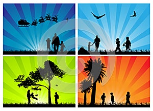 Seasonal family silhouettes