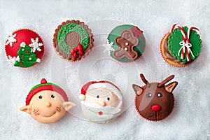 Seasonal festive Christmas cupcakes