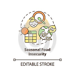 Seasonal food insecurity concept icon