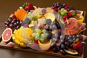 seasonal fruit platter, with fresh and natural ingredients for an eye-catching presentation