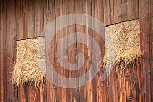 Seasonal hay from an old hayloft in Dolomites