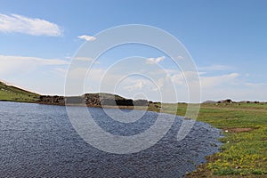 Seasonal lake full of water photo