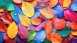 Seasonal leaves laying on a floor