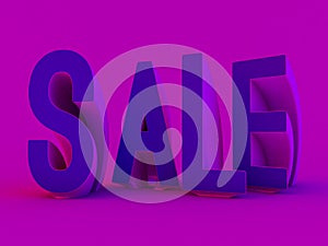 Seasonal sales background. Lettering of sale. 3D