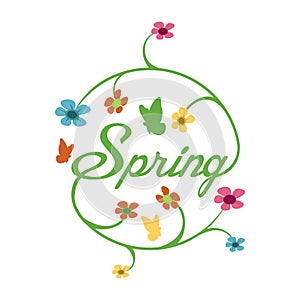 Seasonal spring logo design vector