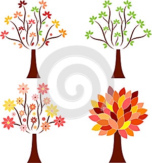 Seasonal Tree Illustrations