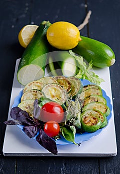 Seasonal vegetables on rustic wooden table