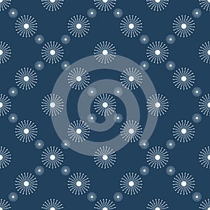 Seasonal winter symmetrical blue background with snowflakes